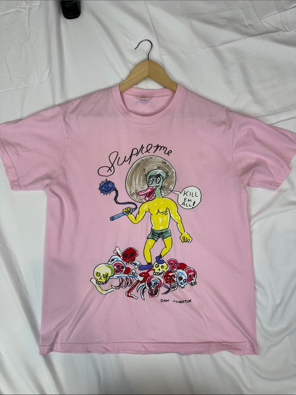 Supreme Pink Dan Johnston Graphic Tee
